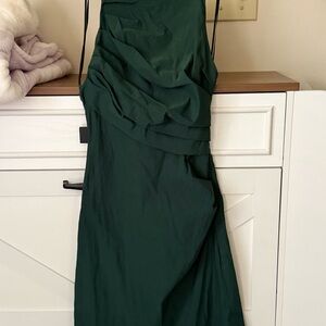 Zara Asymmetrical Dark Green Dress